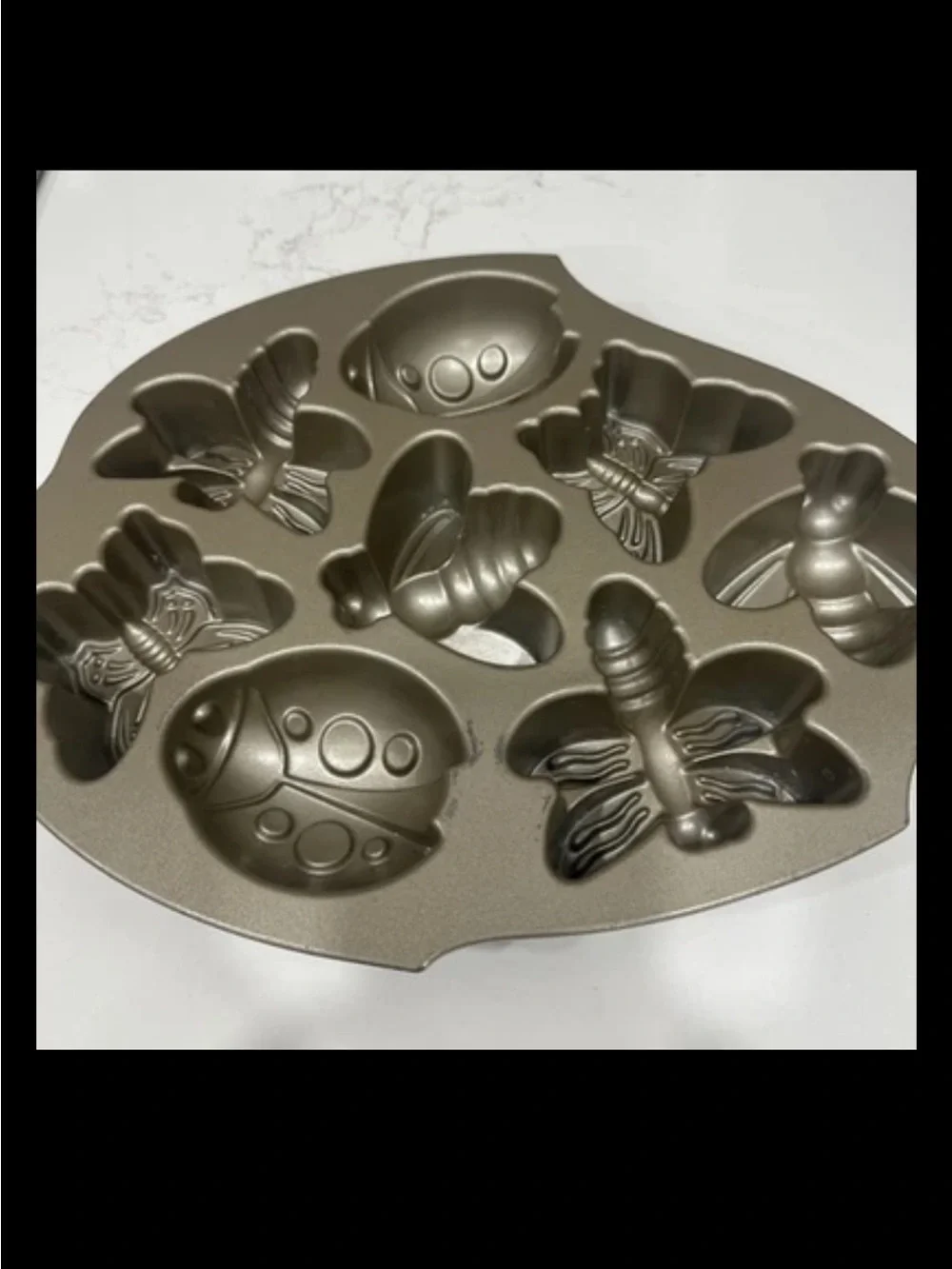 Nordic Ware Cakelet Pan Backyard Bugs 5 Cups Spring Ladybug Butterfly Dragonfly